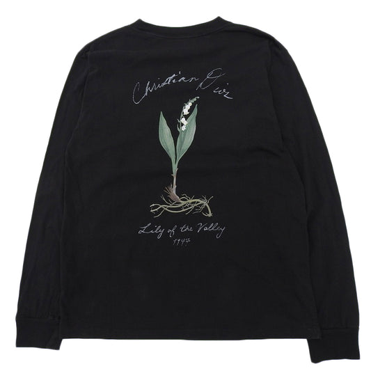 DIOR Dior Cotton Lily of the Valley Back Print Long Sleeve Cut and Sew Top Black S 49DJ645A0817 Top