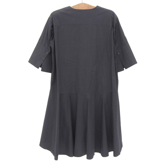 Palmer / Harding Palmer / Harding cotton collarless back-long short-sleeve women's dress black 6 dress