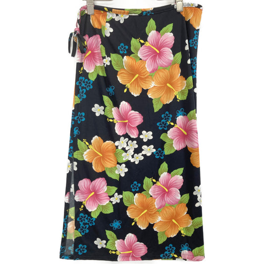 DOLCE&GABBANA ドルチェアンドガッバーナ G551/1330 ブラック×マルチカラー 花柄 パレオ スカート