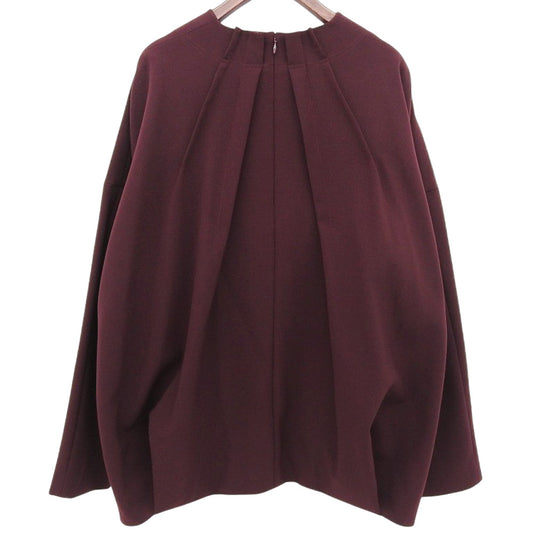 TUCK-NECK PULLOVER レーヨン混 トップス レディース ボルドー 38 300HA230-0021 24AW トップス 38 レディース