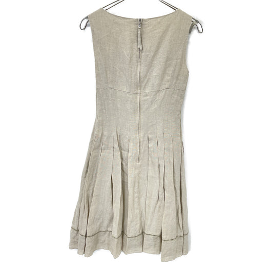 FOXEY Beige Linen Canelé Dress