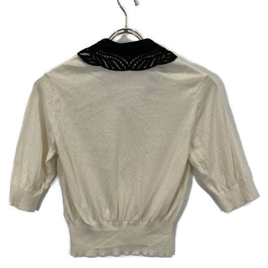 Mame Kurogouchi マメクロゴウチ 25AW アイボリー Embroidery Collar Knitted Top トップス