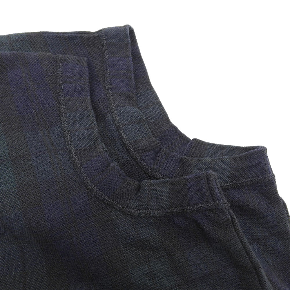 45R Forty Five R Black Watch Kanoko M Cami Polo Top Cotton Women's Navy x Green 80470401 Tops