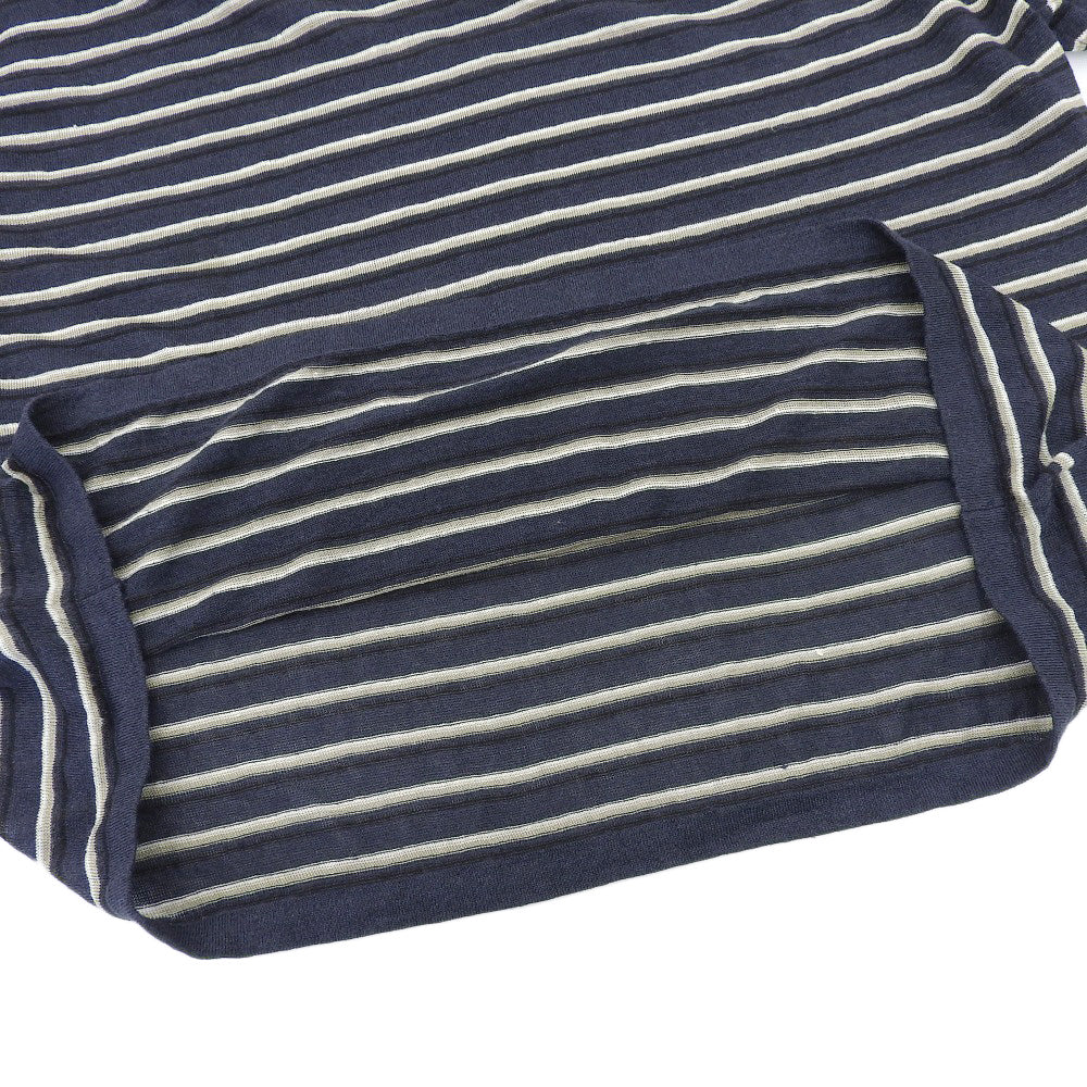 Theory セオリー 美品 リネン混 Neo Sag Harbor Boyfriend Tee トップス レディース ネイビー×ベージュ M 25SS 01-5101701 トップス M