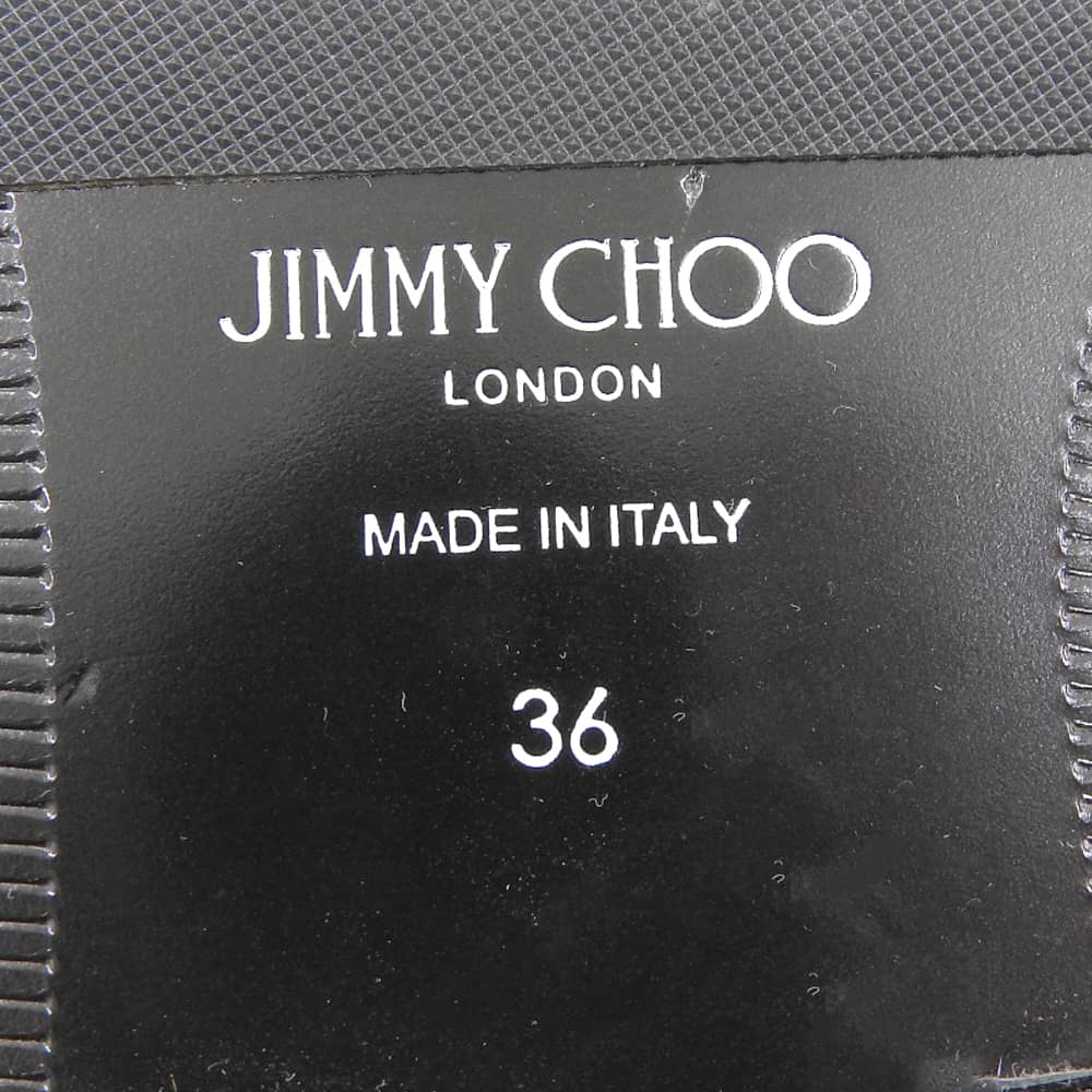 JIMMY CHOO ジミーチュウ 美品 ×ERICHAZE ×POGGY エナメルレザー ローファー シューズ レディース ホワイト×ブラック 36 シューズ 36