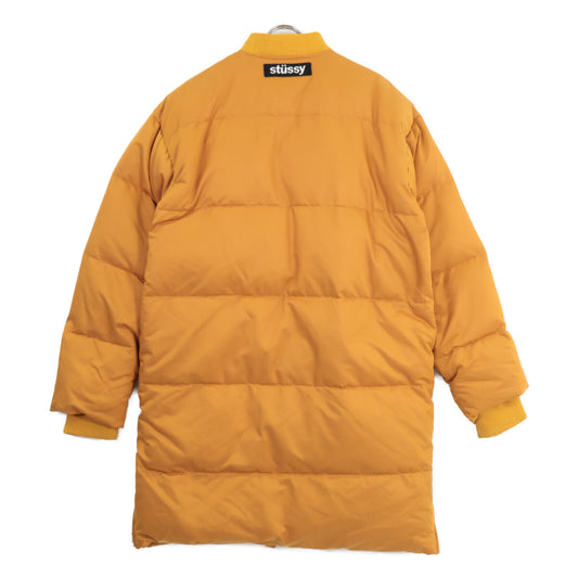 stussy ステューシー イエロー コットン リブカラー サイドジップ ロングダウンコート コート