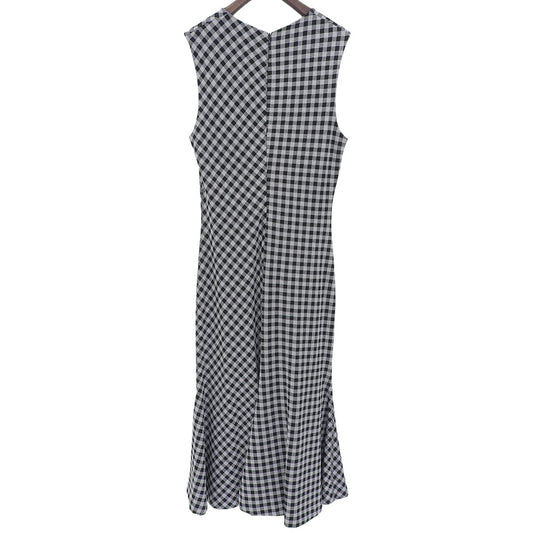 ROSETTA GETTY Gingham Check Sleeveless Knit Dress Women's Gray x Black 40 Dress