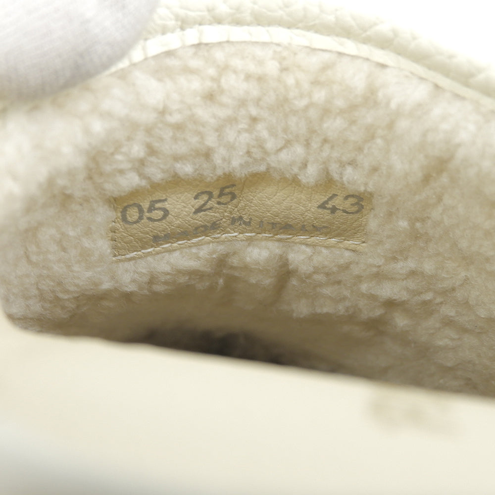 1piu1uguale3 ウノピゥウノウグァーレトレ 新品同様 スエード×シボレザー 113 CALORE MULE ミュールスニーカー オフホワイト 43 MRG602 シューズ 43