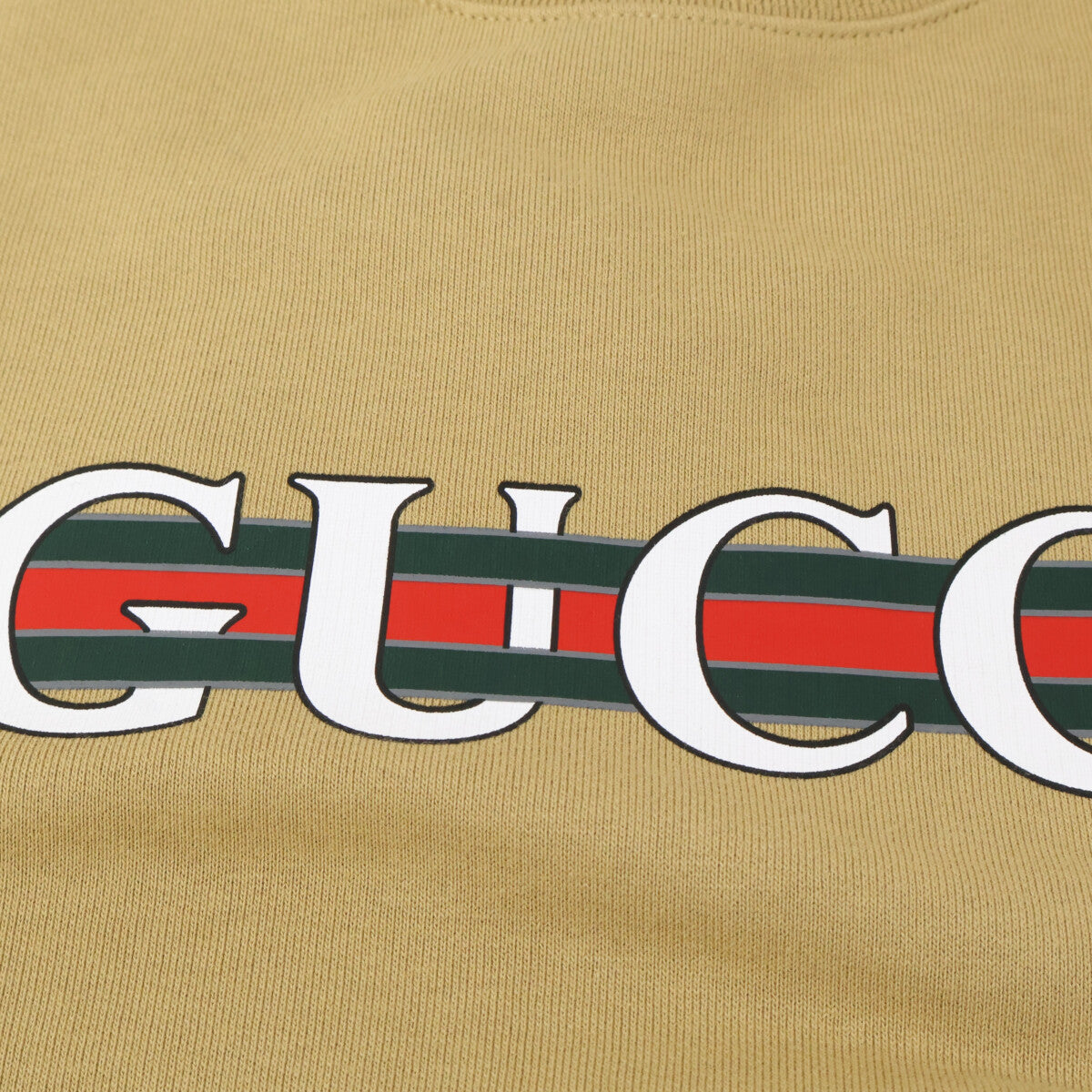 GUCCI グッチ 24AW 784413 XJGKR ベージュ フロントロゴ コットンジャージースウェットシャツ トップス S