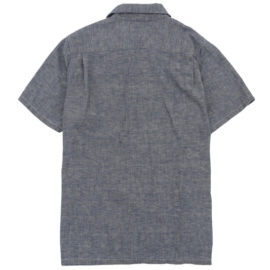 VISVIM Good Condition Cotton Embroidered Design Fairway Short-Sleeve Pocket Shirt Top Men's Blue 2 0124205011001 24AW Tops