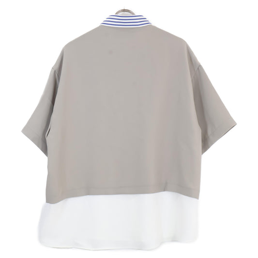 CULLNI 23SS 23-SS-037B White x Beige Layered S/S Shirt Tops