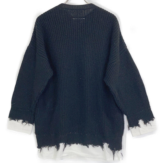MM6 エムエムシックス 23AW S62HL0015 ダメージレイヤードプルオーバーニット トップス