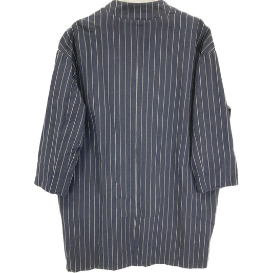 YAMMA YAMMA Navy Stripe Stand Collar Coat Not specified Men's
