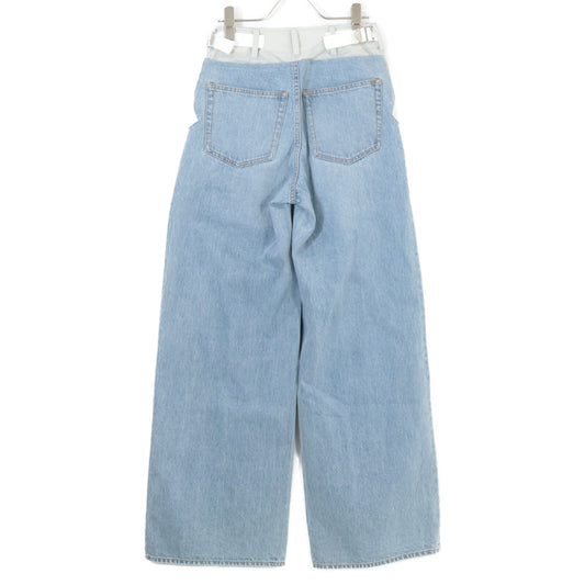 sacai sacai 25AW 25-07965 浅蓝色×浅灰色 尼龙拼接牛仔裤/Denim Pants 下装