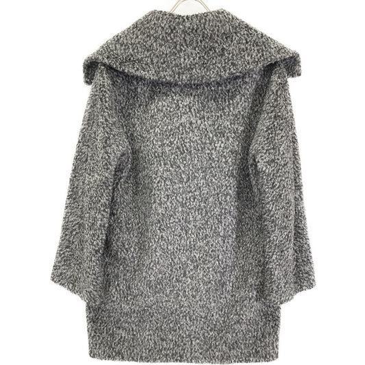 Gray Alpaca Wool Jaggy Medium Coat Coat 40 Ladies