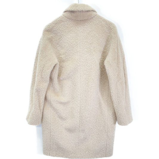 MAXMARA STUDIO マックスマーラスタジオ ピンク アルパカウール ジャギーステンカラーコート コート