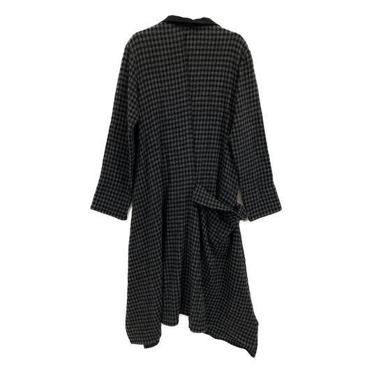yohjiyamamoto ヨウジヤマモト 【collections】24AW FO-D63-114 グレー SMALL HOUNDSTOOTH R DRAPE DETAIL SHIRT DRESS コート