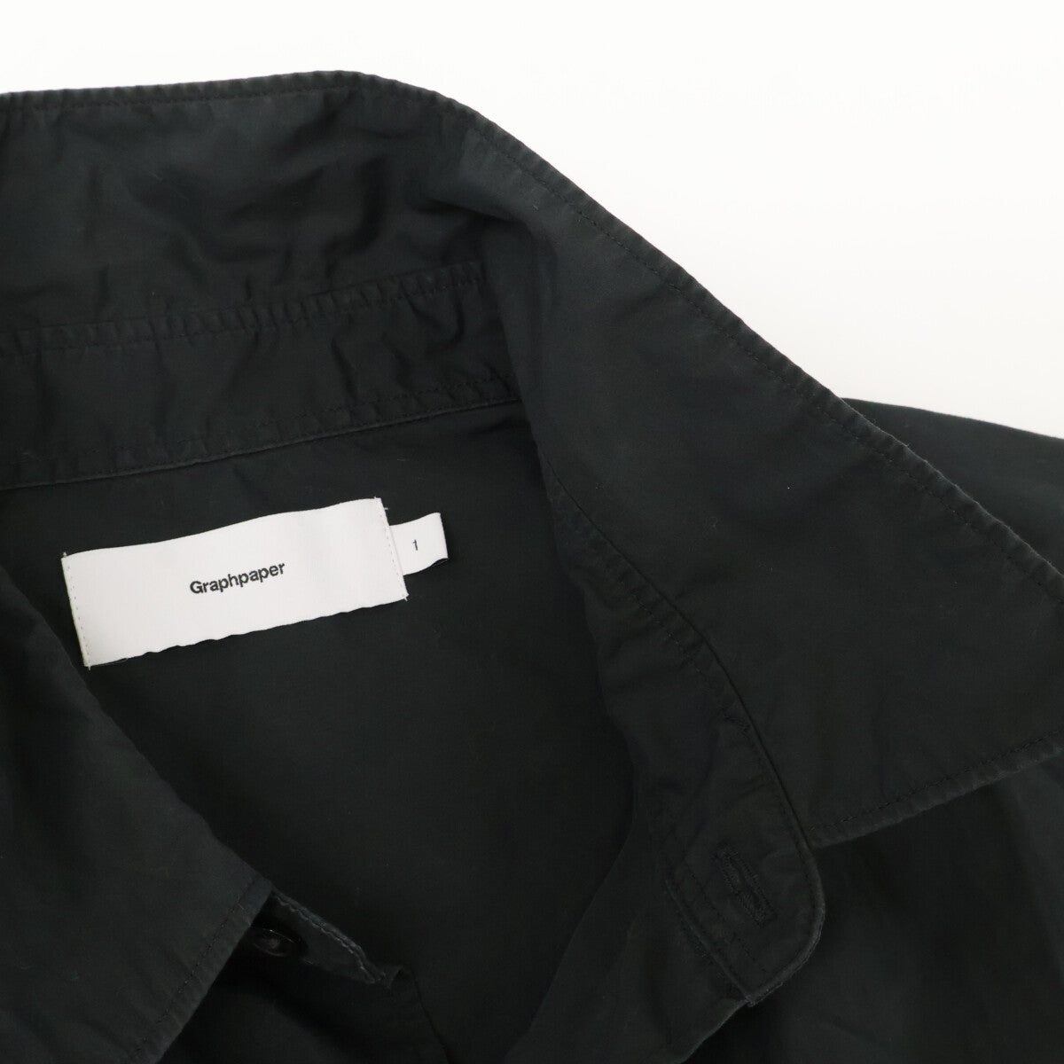 Graphpaper グラフペーパー GM242-50040B ブラック Broad S/S Oversized Regular Collar Shirt トップス 1