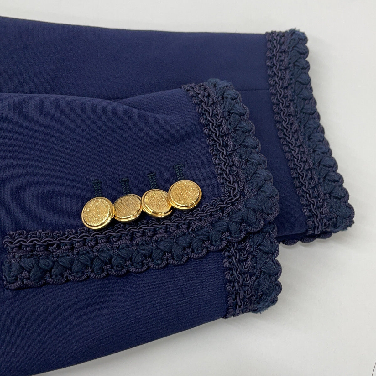 GUCCI グッチ 610946 ZKR01 ネイビー レーヨン混 GGライニング 金釦テーラードジャケット ジャケット 38