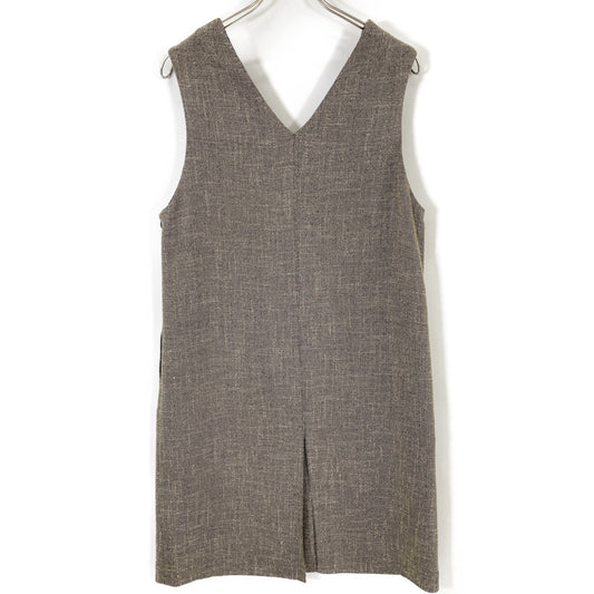SINME S23AW-15 Gray Tweed V-Neck Dress Dress