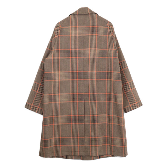 TAGLIATORE 97QIC164 Brown x Orange SALAMON/S Solomon Check Chesterfield Coat