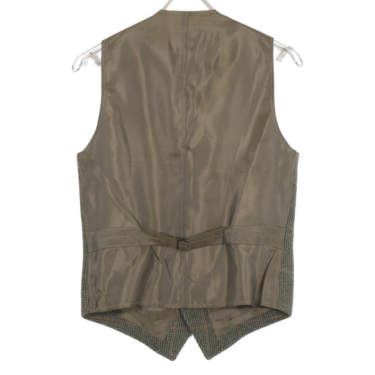 RRL Double RL MNRROTW1N220061 Green Corozo Button Windowpane Wool Tweed Vest/Gilet Vest