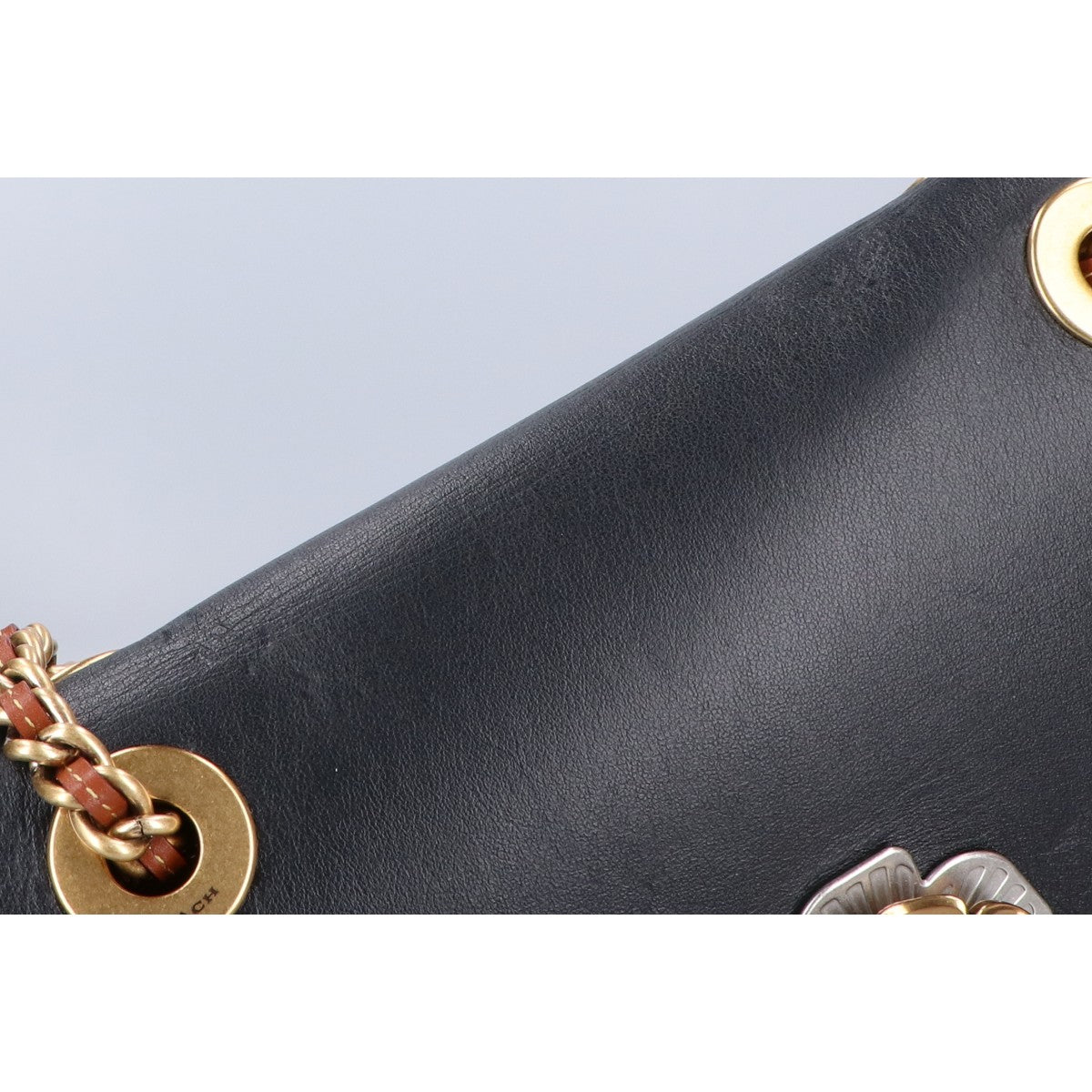 COACH コーチ 【美品】29416 Parker With Rivets and Snakeskin Detail パーカー マルチカラー チェーン ショルダーバッグ