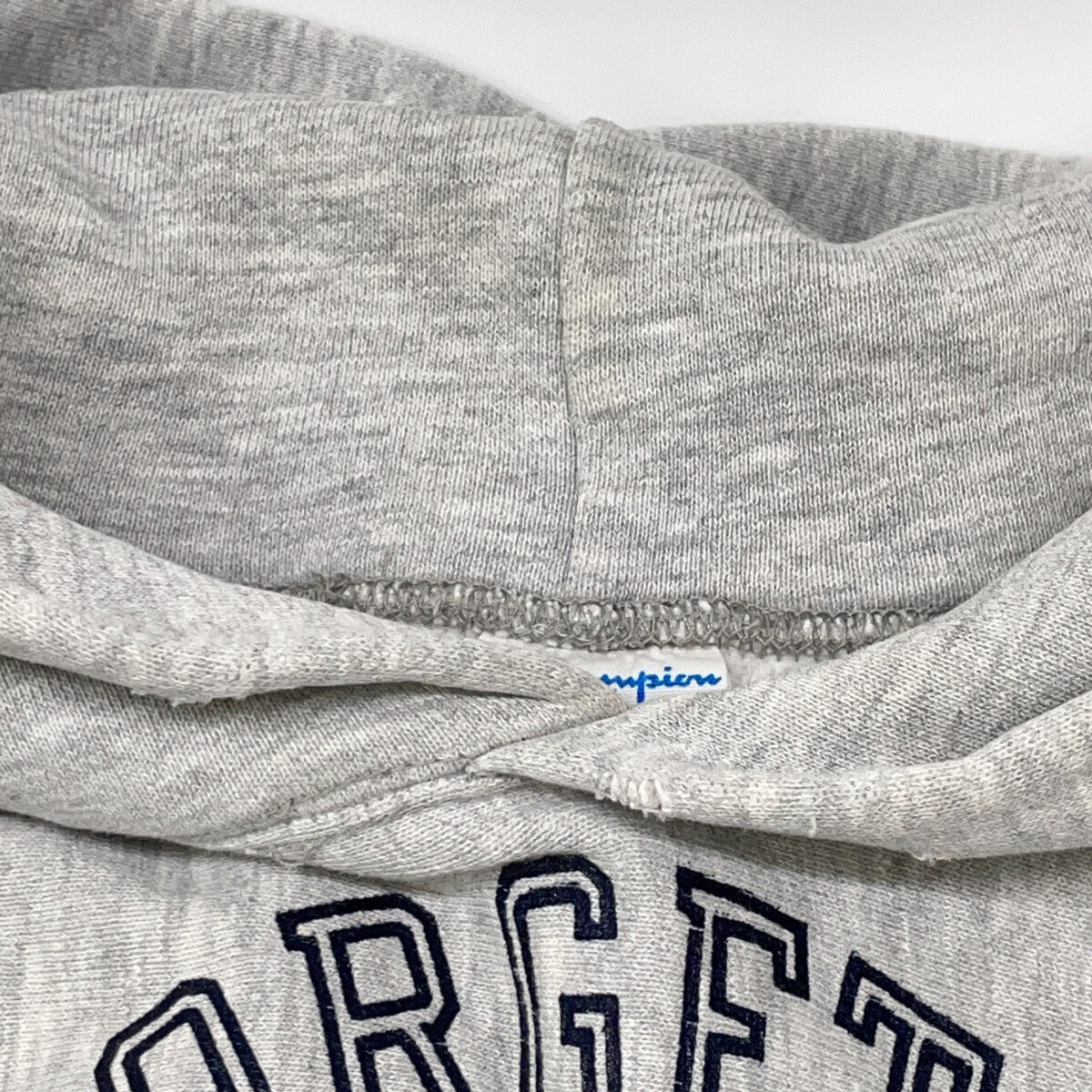 Champion チャンピオン 80's トリコタグ 霜降りグレー GEORGETOWN 三段プリント リバースウィーブパーカー トップス M