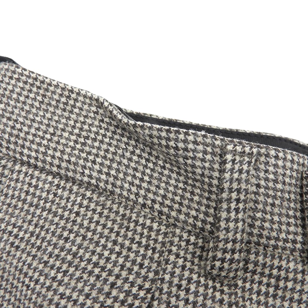 CELINE セリーヌ ハウンドトゥース 2タック ウール ストレートパンツ ボトムス レディース ブラウン 34 2P666497R ボトムス 34