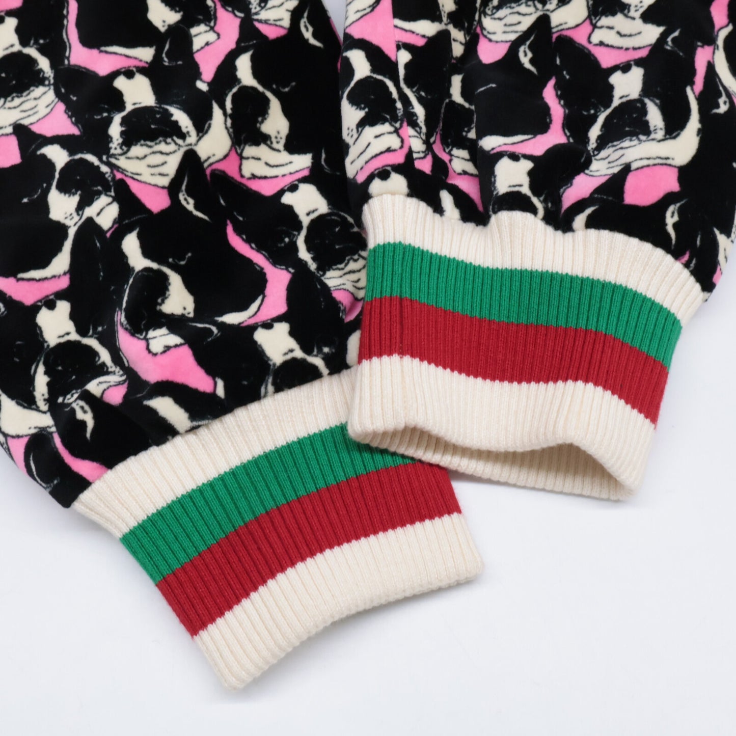 GUCCI グッチ 523673 18年 ピンク×マルチカラー ベルベット ブルドック シェリーラインブルゾン トップス 40