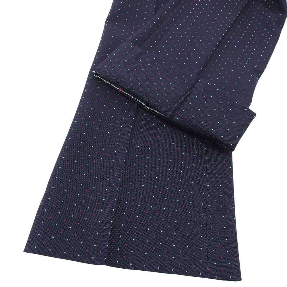 GUCCI グッチ コットン ウール ピンドット スラックスパンツ ボトムス レディース ネイビー 36 430519 16年 ボトムス 36