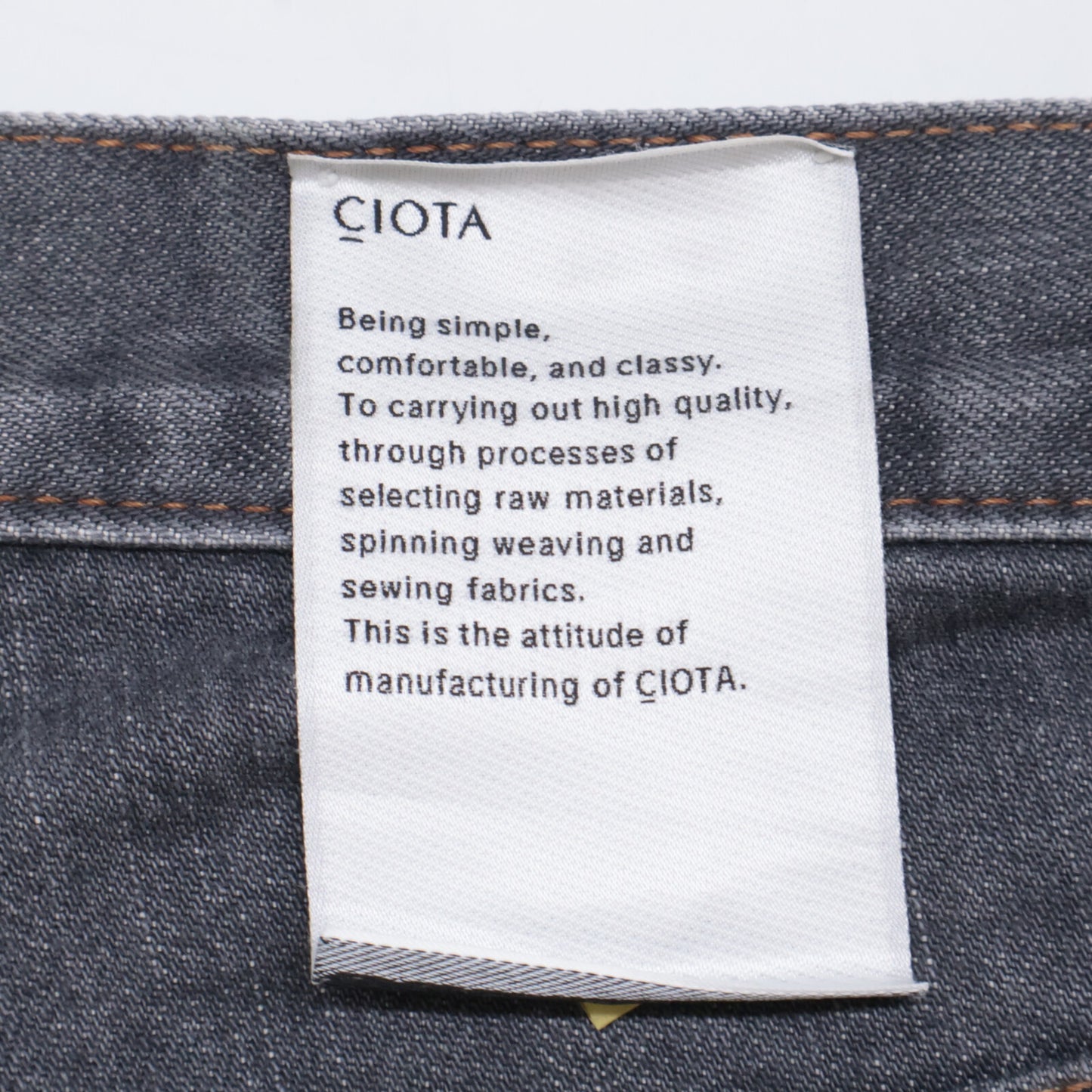 CIOTA シオタ NPTM-11BG ライトインディゴ スビンコットン 13,5oz バギーデニムパンツ ボトムス 35