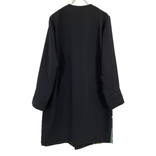 BL-55080 Navy Tetris-like Coat M Women's