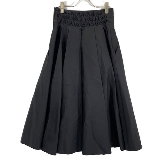 531-2120509 BLACK FORMED COTTON TUCK FLARE SKIRT Skirt 38 Ladies