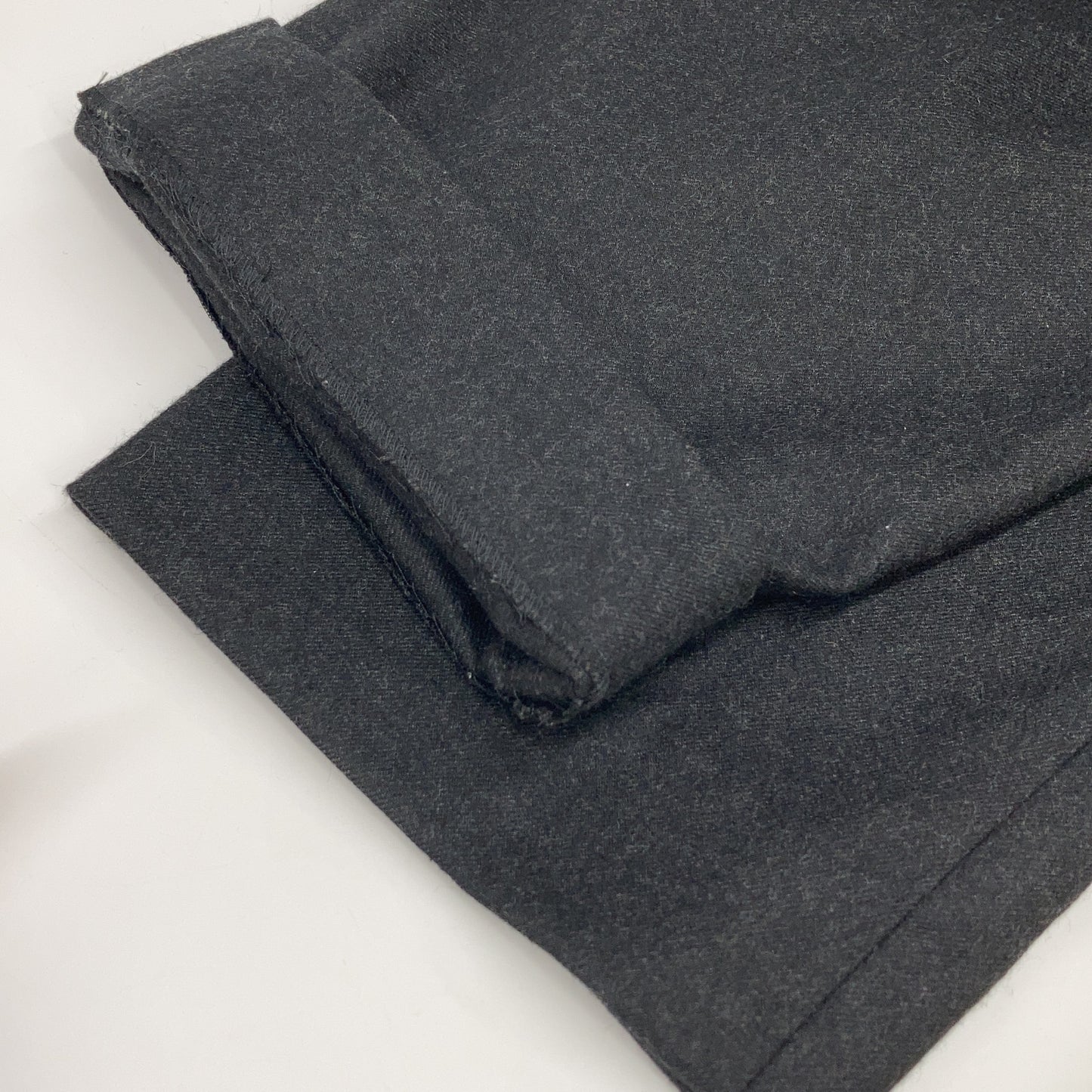 Charcoal Wool Saxony Wool Tapered Easy Slacks Bottoms 02 Men's