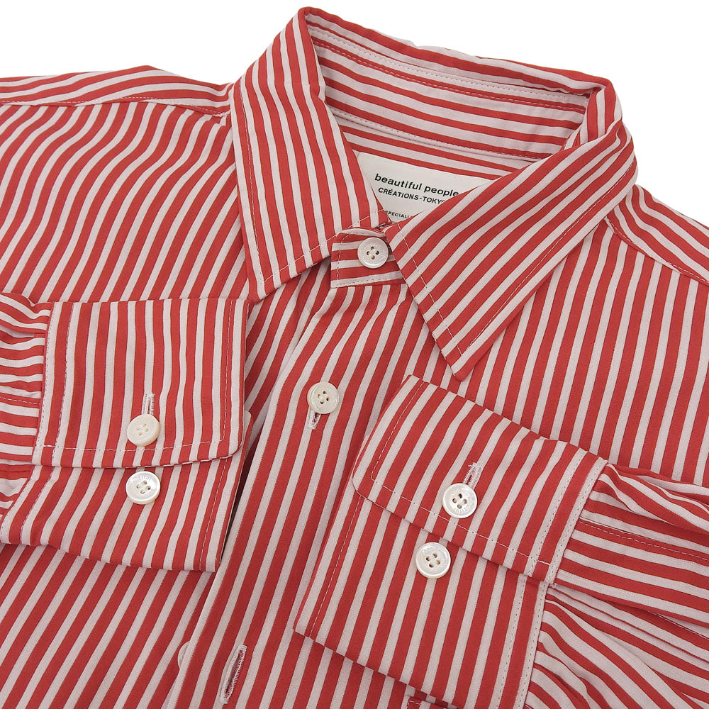 Stripe River Fishtail Shirt Dress Red x White 36 1125106004 Dress 36 Ladies