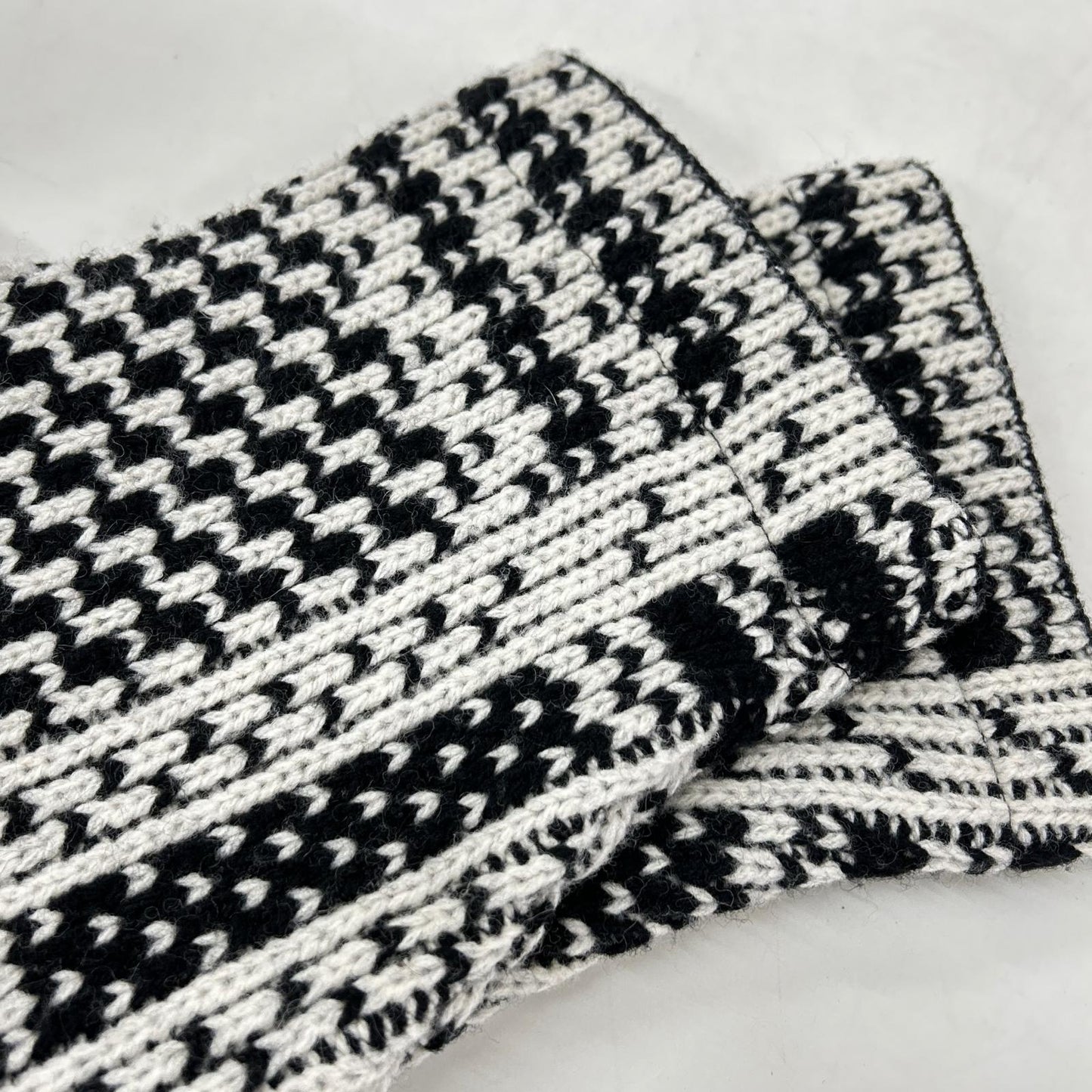 Black x White Stand Collar Knit Jacket Jacket F Men's