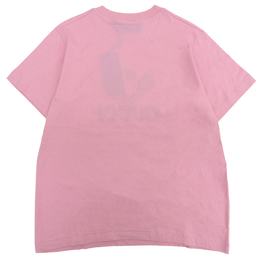 GUCCI グッチ 新品同様 テニス 刺しゅう ロゴ Tシャツ トップス レディース ピンク S 580762 トップス