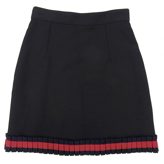 GUCCI Knit Line Frill Mini Skirt Women's Black 36 453892 2016 Skirt