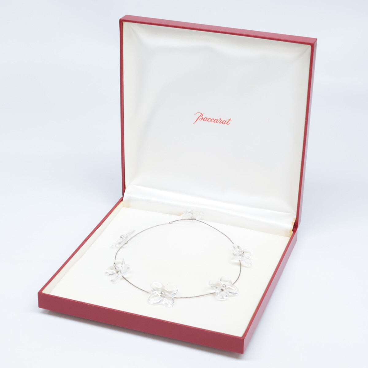 Baccarat バカラ SV925 オルテンシア クリスタル 6フラワーモチーフ ネックレス