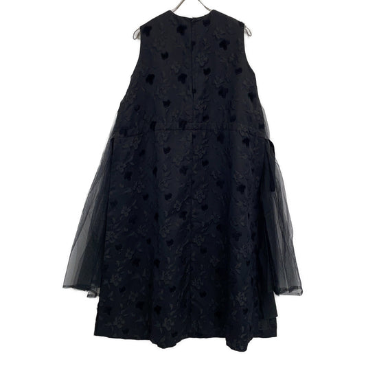 noir kei ninomiya 【Mint condition】AD2019 3D-O011 Floral Jacquard Tulle Panel Sleeveless Dress