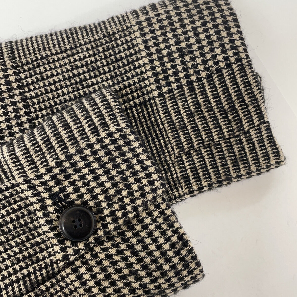 Deuxieme Classe ドゥーズィエムクラス ×ポマンデール 20-010-510-0006 ベージュ ウール混 ハウンドトゥース 1Bテーラードジャケット ジャケット 40