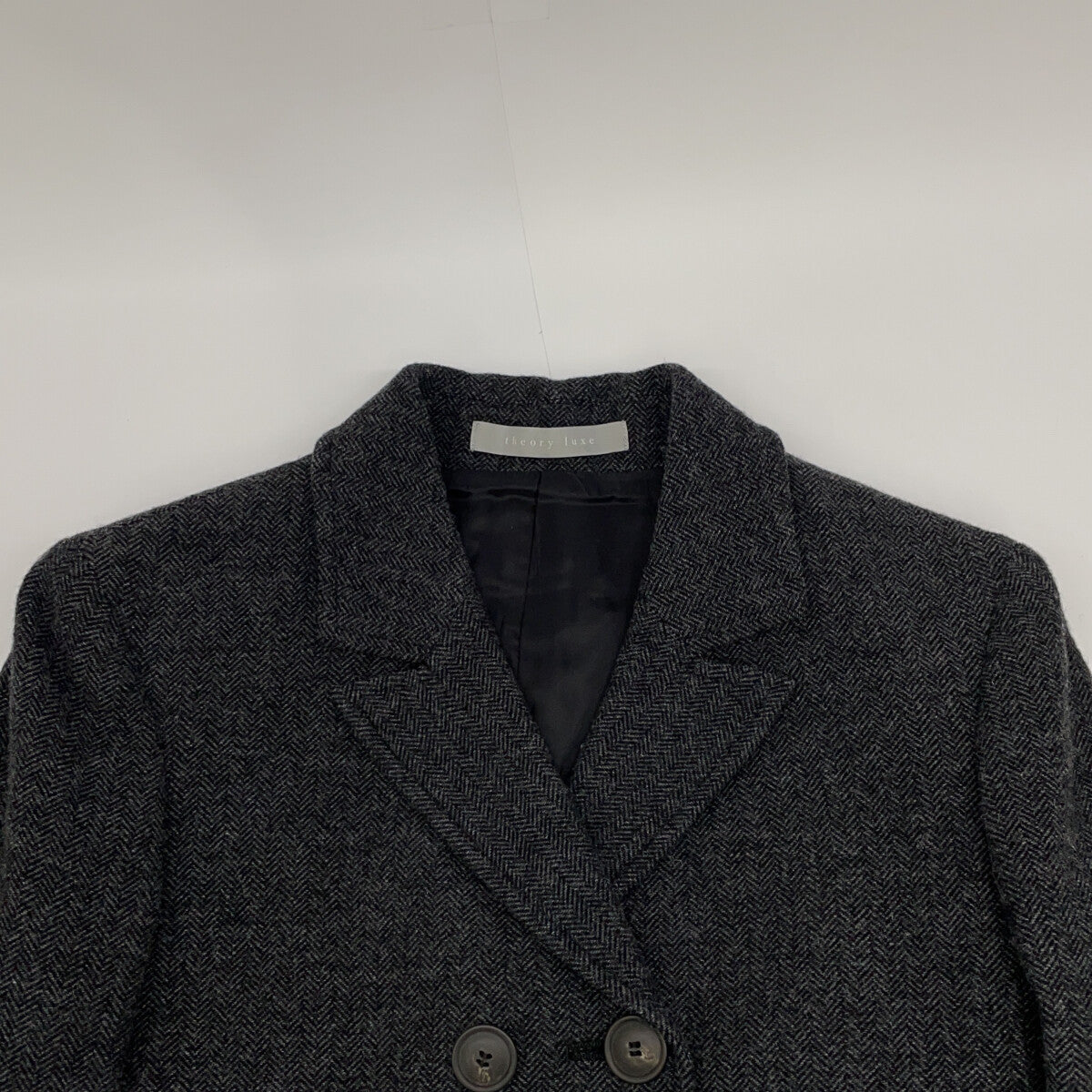 theory luxe セオリーリュクス 24AW 03-4304118 チャコール ウール混 ダブルブレストテーラードジャケット ジャケット