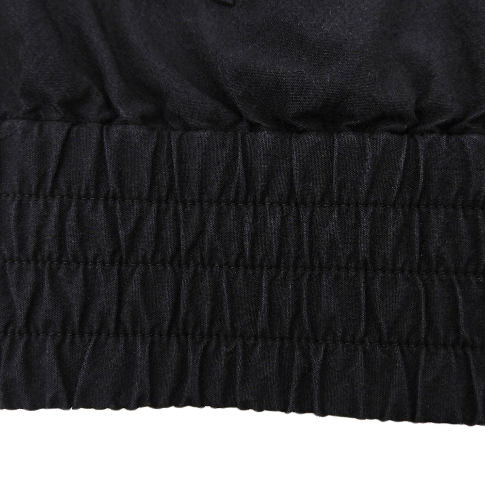 Excellent Condition Cotton x Nylon Wide-Sleeve Collarless Washable Zip Blouson Black 03-4204110 24SS Jacket S32 Women's