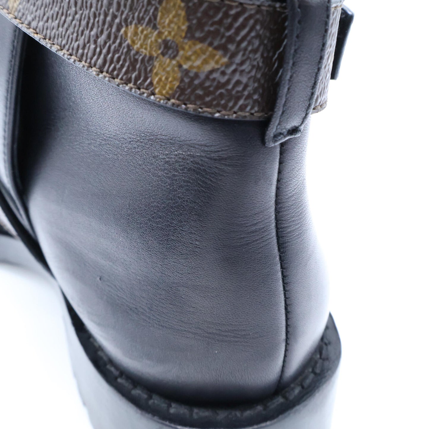 LOUIS VUITTON ルイヴィトン ディスカバリーライン モノグラムキャンバスベルト アンクルブーツ シューズ 36