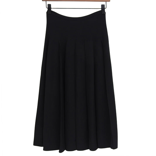 Excellent Condition Rayon Blend Random Tuck Jersey Flare Skirt Women's Black S 9710-001 Skirt S Women's