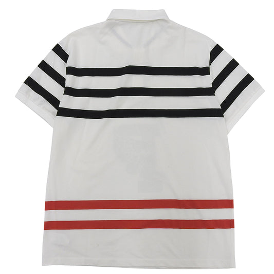 POLO RALPH LAUREN ポロ ラルフローレン 美品 コットン P-Wing フットボーダー ポロシャツ トップス メンズ 白×黒×赤 L 710737961001 トップス