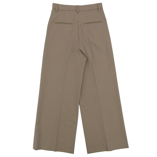 Excellent condition wool center press wide-leg slacks bottoms women's beige 38 24-030-500-4010 bottoms 38 women's