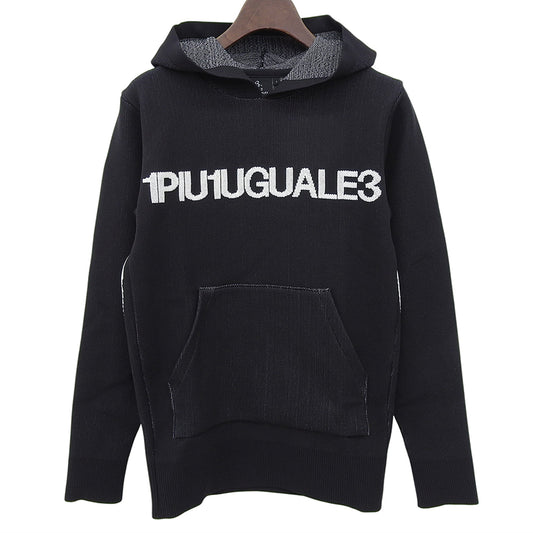 1piu1uguale3 ウノピゥウノウグァーレトレ GOLF INNOVATION PILE JAQUARD フーデッドプルオーバー トップス メンズ ブラック I GSK033 トップス I