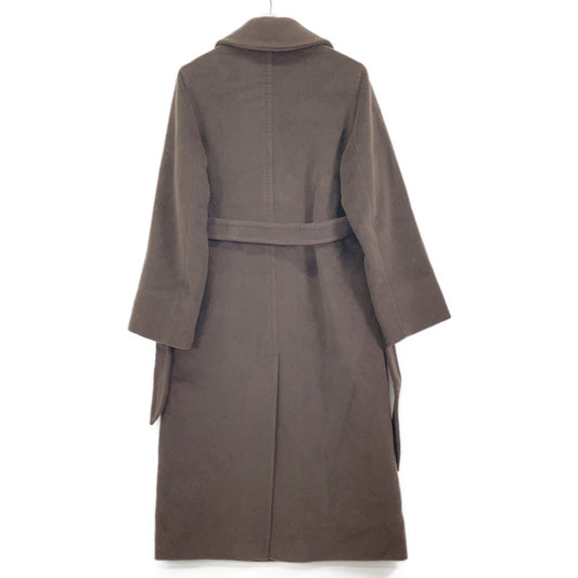 Max Mara 1600015 Brown 100% Wool Belted Semi-Double Long Coat